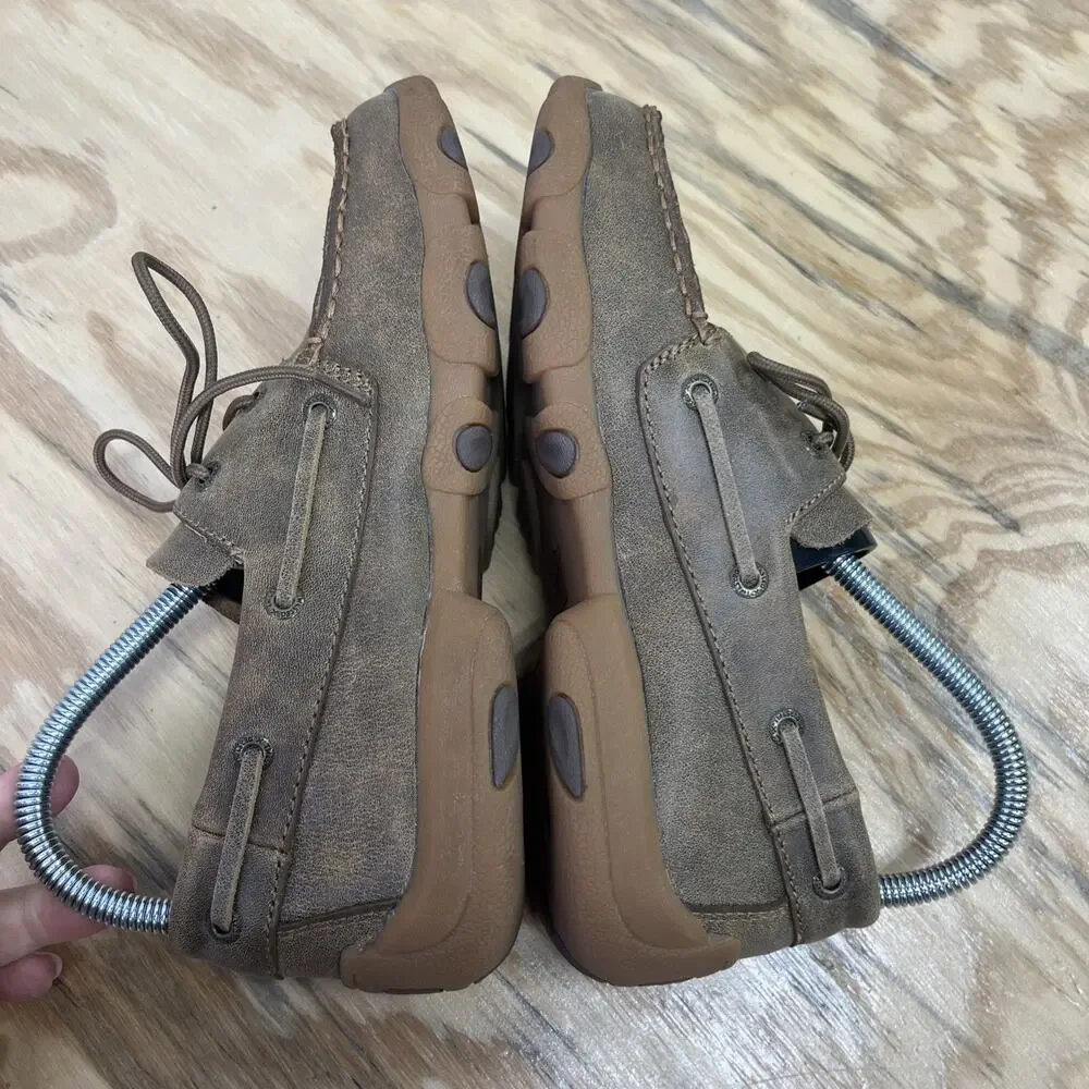 Twisted X Driving Mocs Lace Up Brown Leather Shoes Youth 5M Casual Western